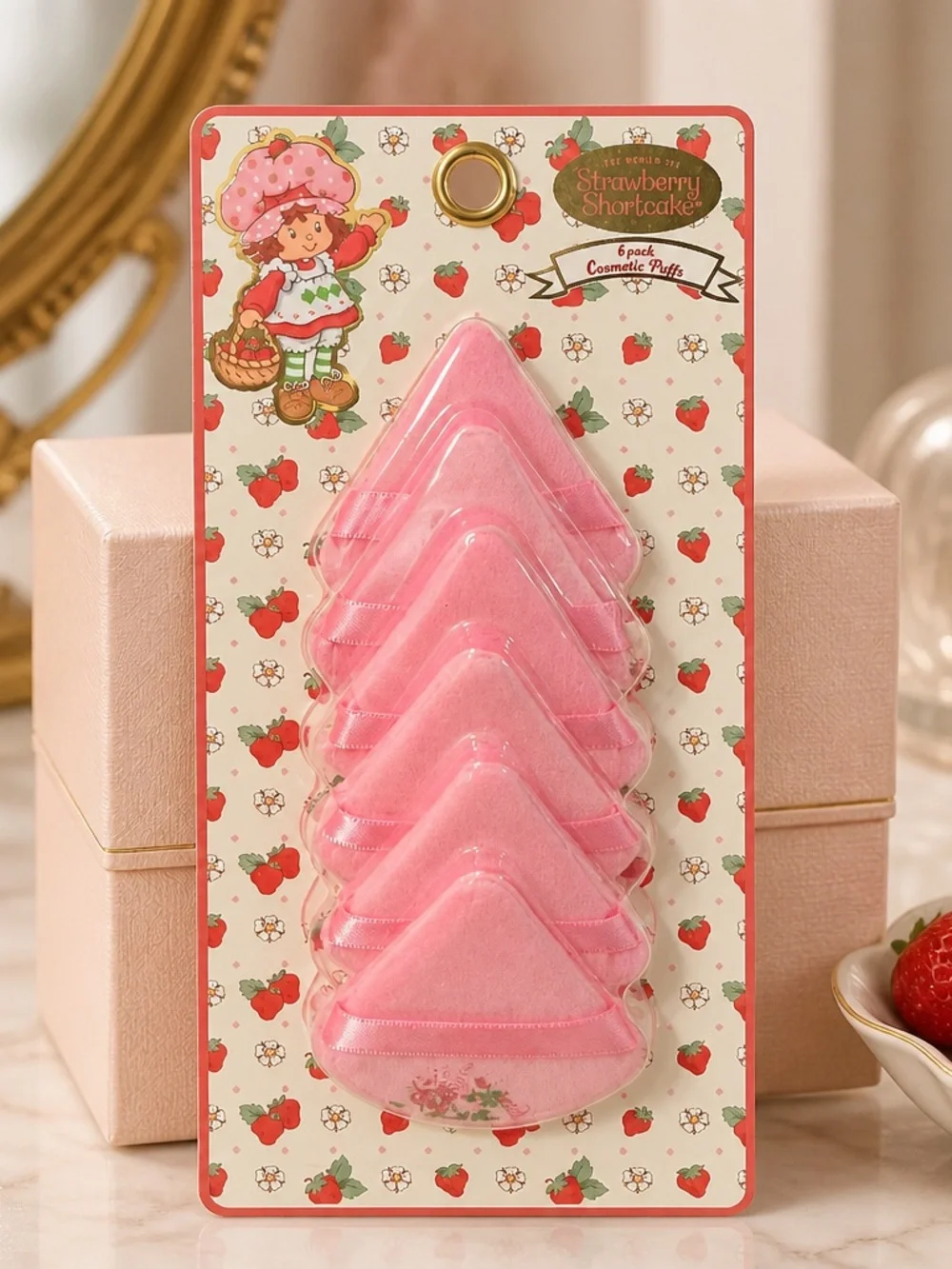 Strawberry Shortcake 6 Pc Cosmetic Makeup Puffs NWT
